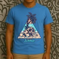 Enjoy Tropical Summer Vacation Skull T-Shirt thumb 3