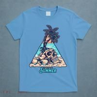 Enjoy Tropical Summer Vacation Skull T-Shirt thumb 4