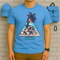 Enjoy Tropical Summer Vacation Skull T-Shirt thumb 5