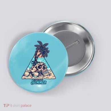 Enjoy Tropical Summer Vacation Skull Button