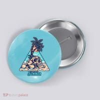 Enjoy Tropical Summer Vacation Skull Button thumb 0