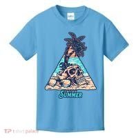 Enjoy Tropical Summer Vacation Skull Kids T-Shirt thumb 0