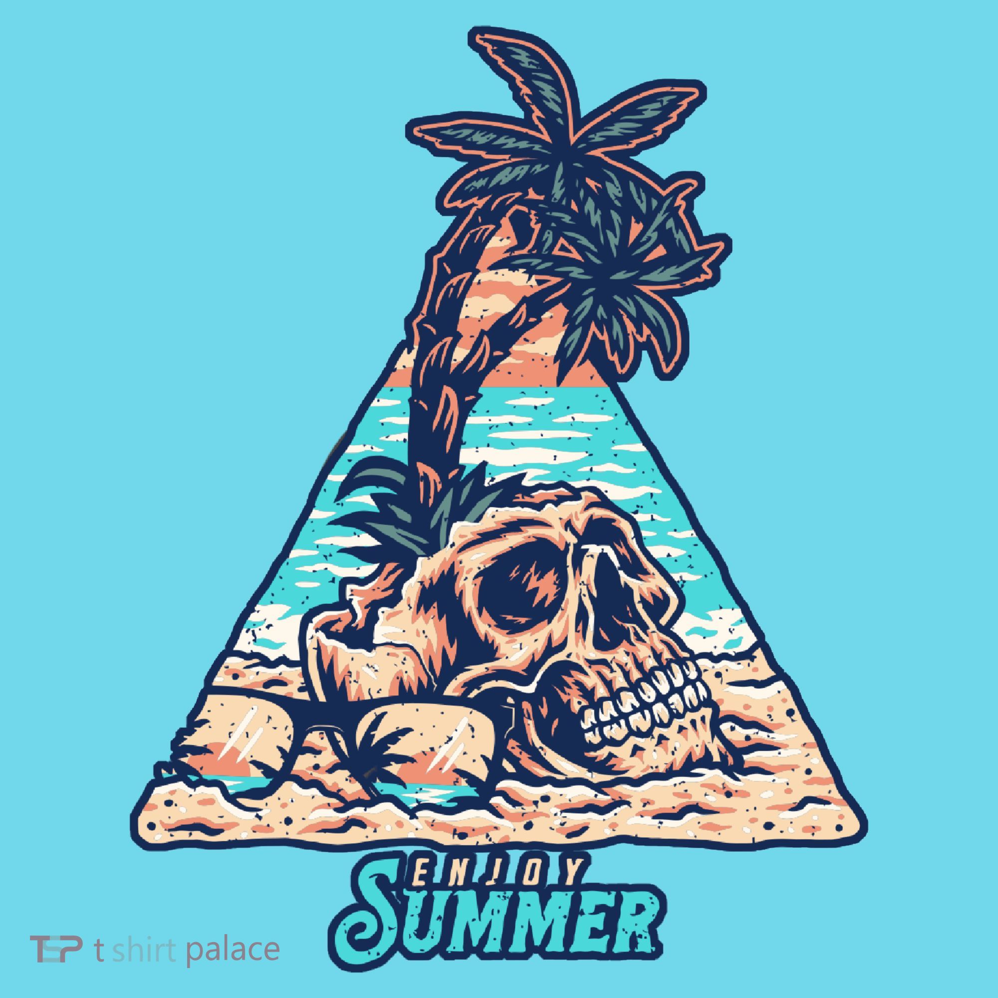 Enjoy Tropical Summer Vacation Skull Kids T-Shirt
