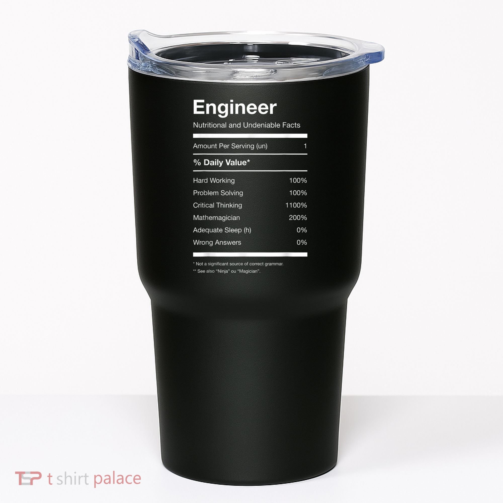 Engineer Nutrition Nutritional Facts Funny Tumbler