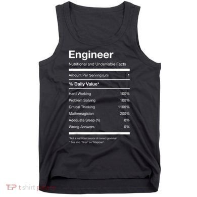 Engineer Nutrition Nutritional Facts Funny Tank Top