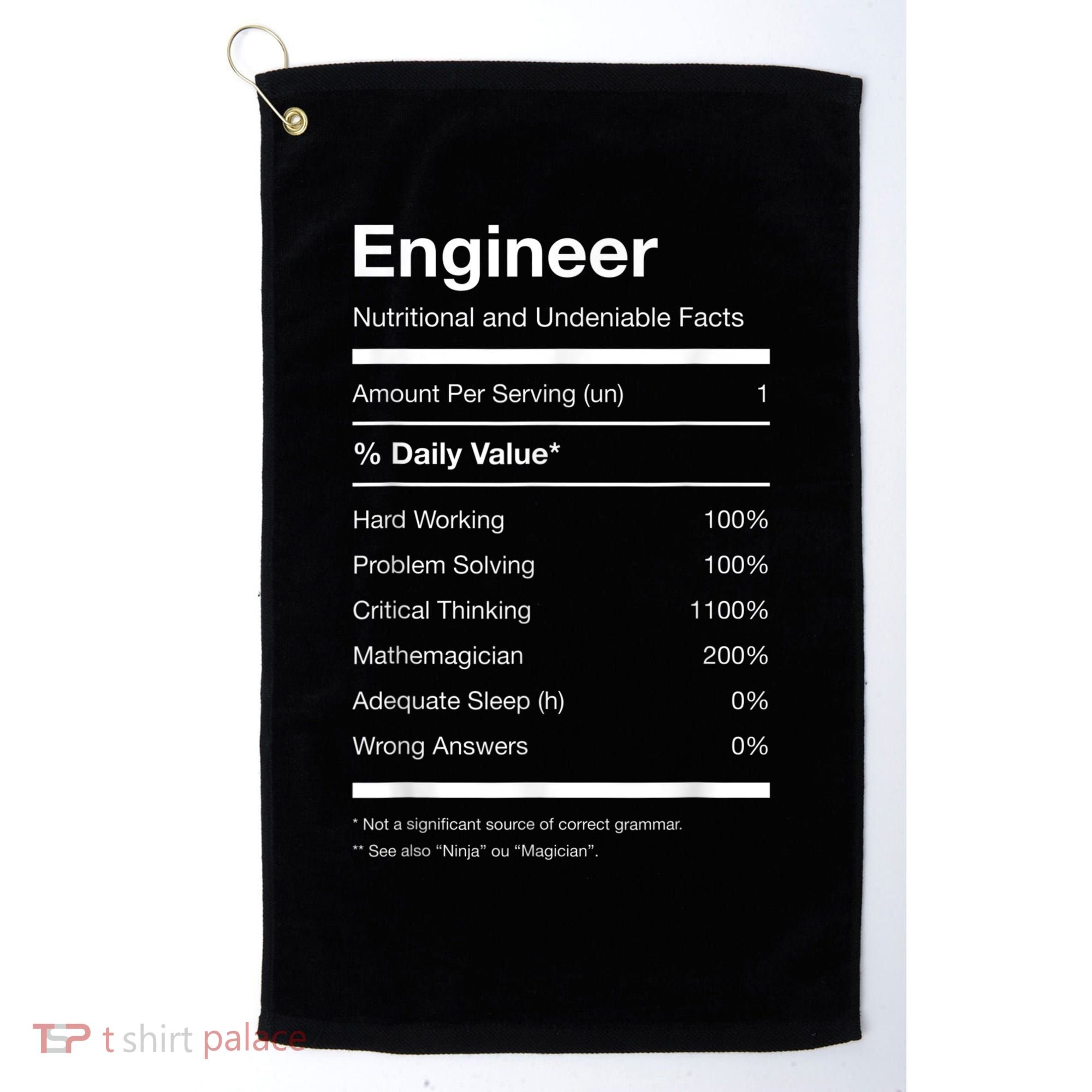 Engineer Nutrition Nutritional Facts Funny Golf Towel