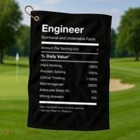 Engineer Nutrition Nutritional Facts Funny Golf Towel thumb 1