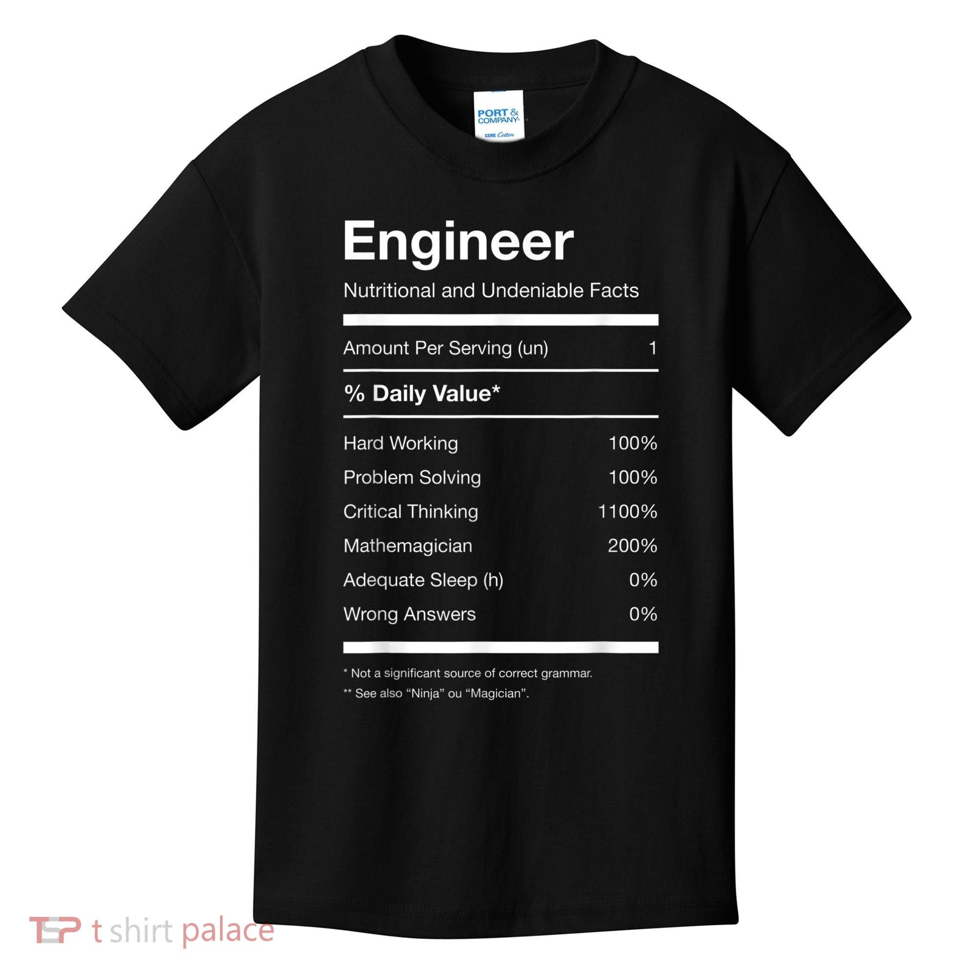 Engineer Nutrition Nutritional Facts Funny Kids T-Shirt