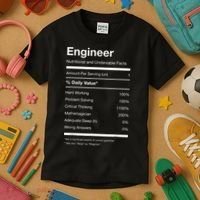 Engineer Nutrition Nutritional Facts Funny Kids T-Shirt thumb 3