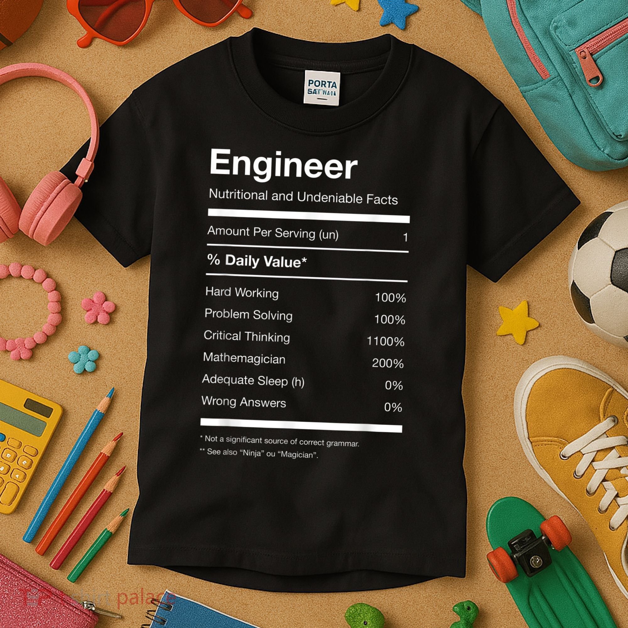 Engineer Nutrition Nutritional Facts Funny Kids T-Shirt