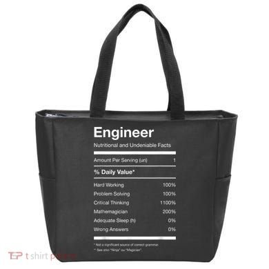 Engineer Nutrition Nutritional Facts Funny Tote Bag
