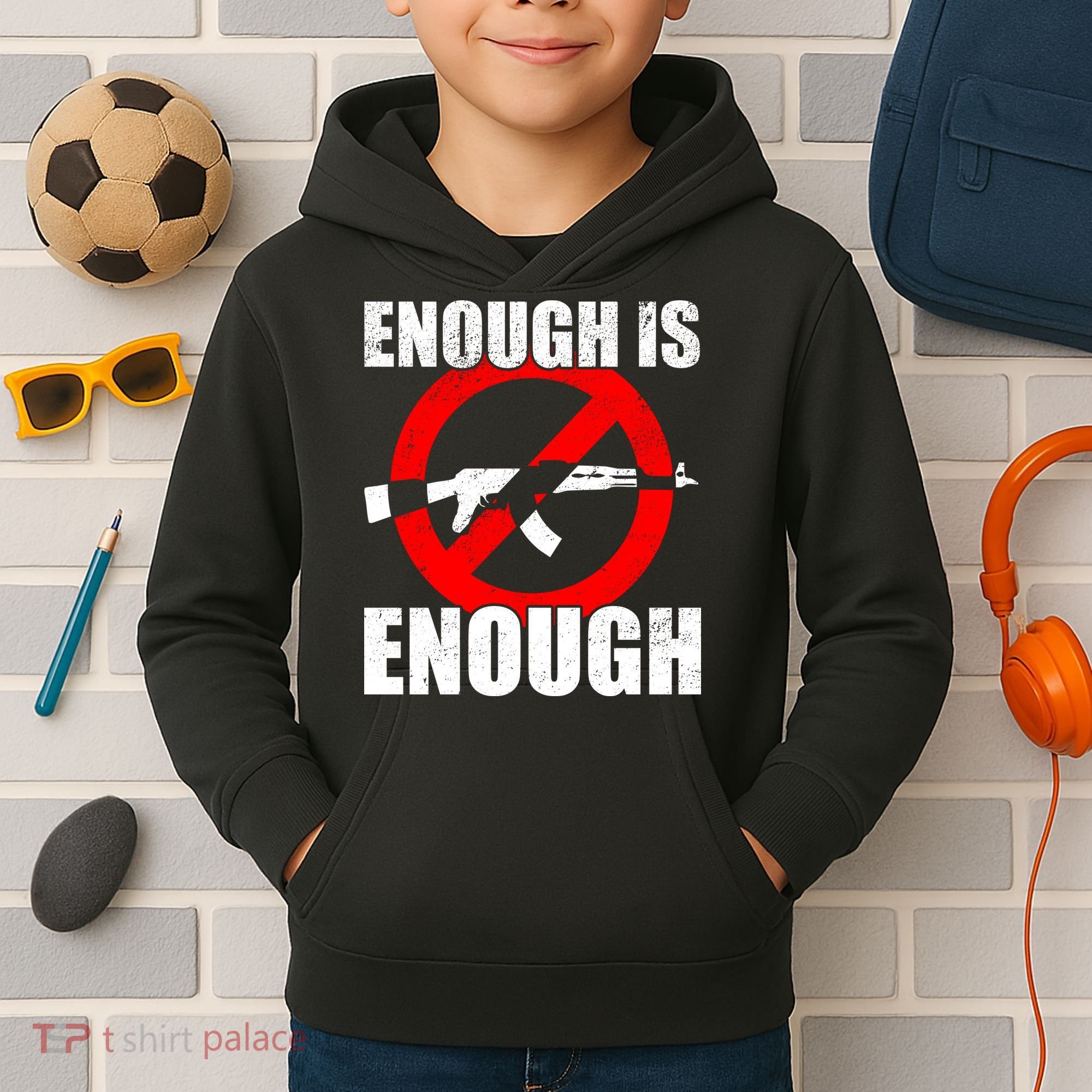 Enough Is Enough Gun Control Anti-Gun Kids Hoodie