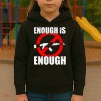 Enough Is Enough Gun Control Anti-Gun Kids Hoodie thumb 3