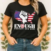 ENOUGH Protect Our Kids Stop Gun Violence Women's T-Shirt thumb 2
