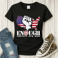 ENOUGH Protect Our Kids Stop Gun Violence Women's T-Shirt thumb 3