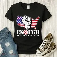 ENOUGH Protect Our Kids Stop Gun Violence Women's T-Shirt thumb 3