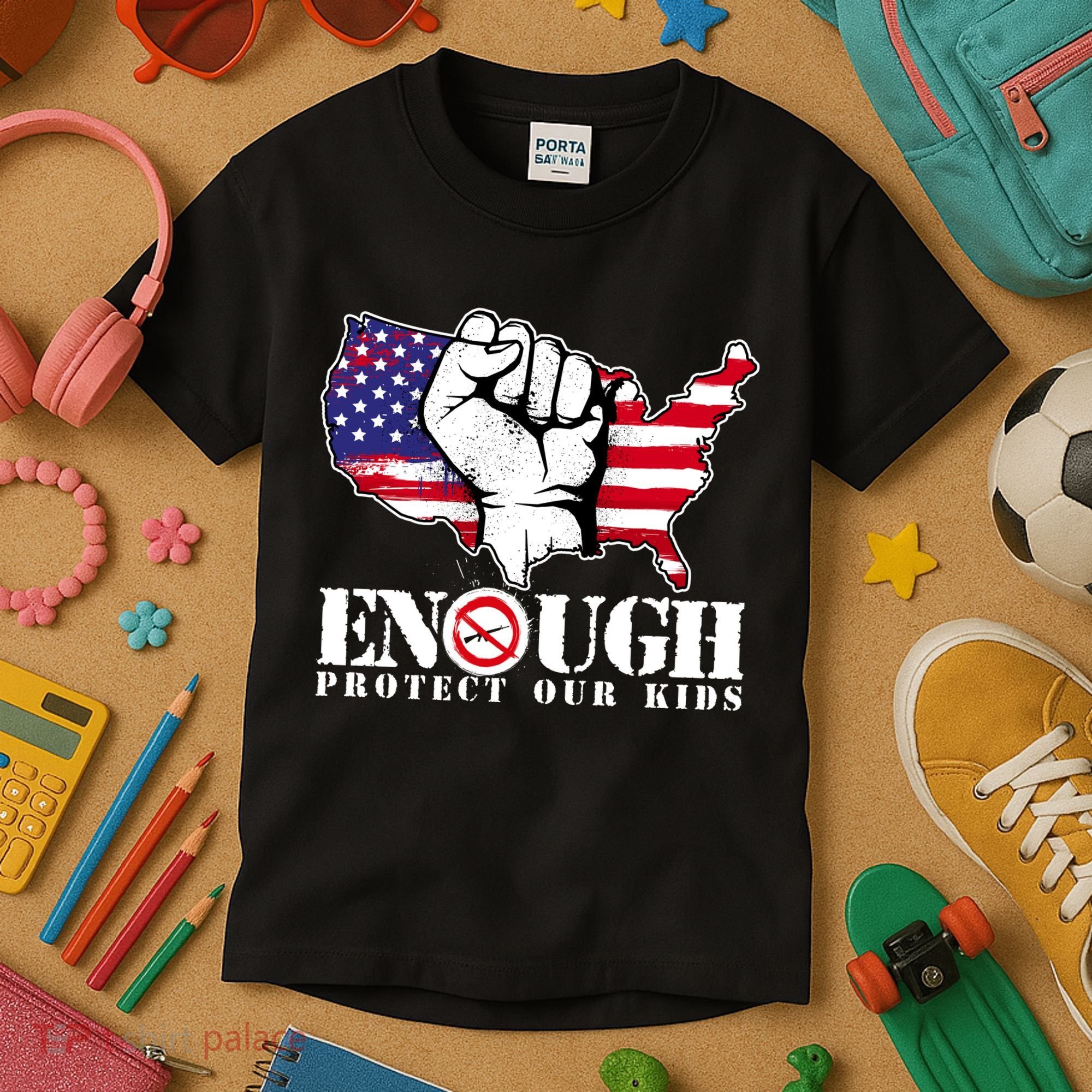 ENOUGH Protect Our Kids Stop Gun Violence Kids T-Shirt