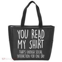 Enough Social Interaction Funny Tote Bag thumb 0