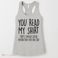 Enough Social Interaction Funny Women's Tank Top thumb 0