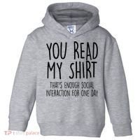 Enough Social Interaction Funny Toddler Hoodie thumb 0