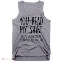 Enough Social Interaction Funny Tank Top thumb 0