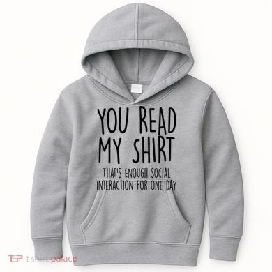 Enough Social Interaction Funny Kids Hoodie