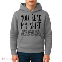 Enough Social Interaction Funny Kids Hoodie thumb 4