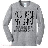 Enough Social Interaction Funny Kids Long Sleeve Shirt thumb 0