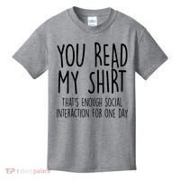 Enough Social Interaction Funny Kids T-Shirt thumb 0