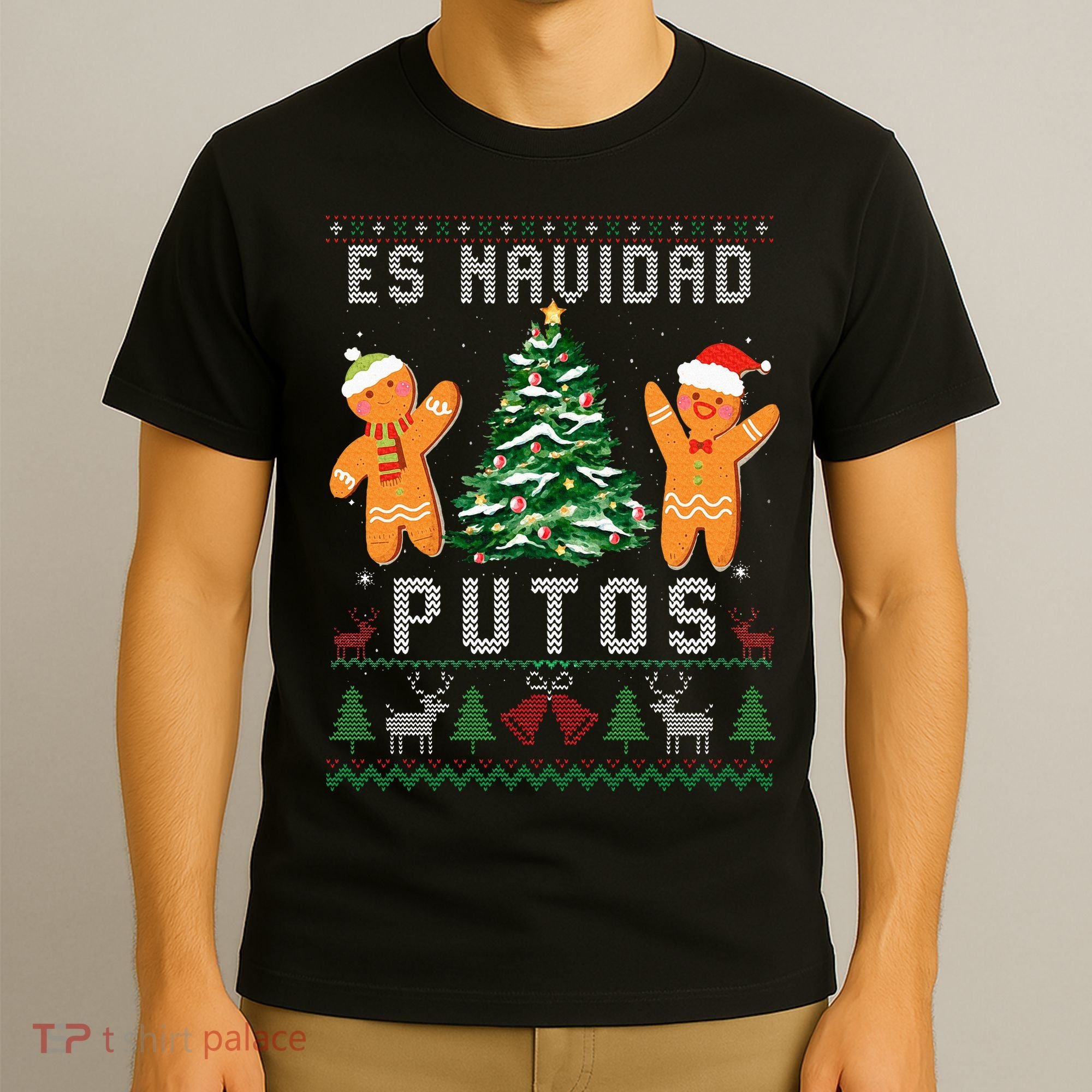 Es Navidad Putos Ugly Christmas Sweater Latino Feliz Navidad T-Shirt