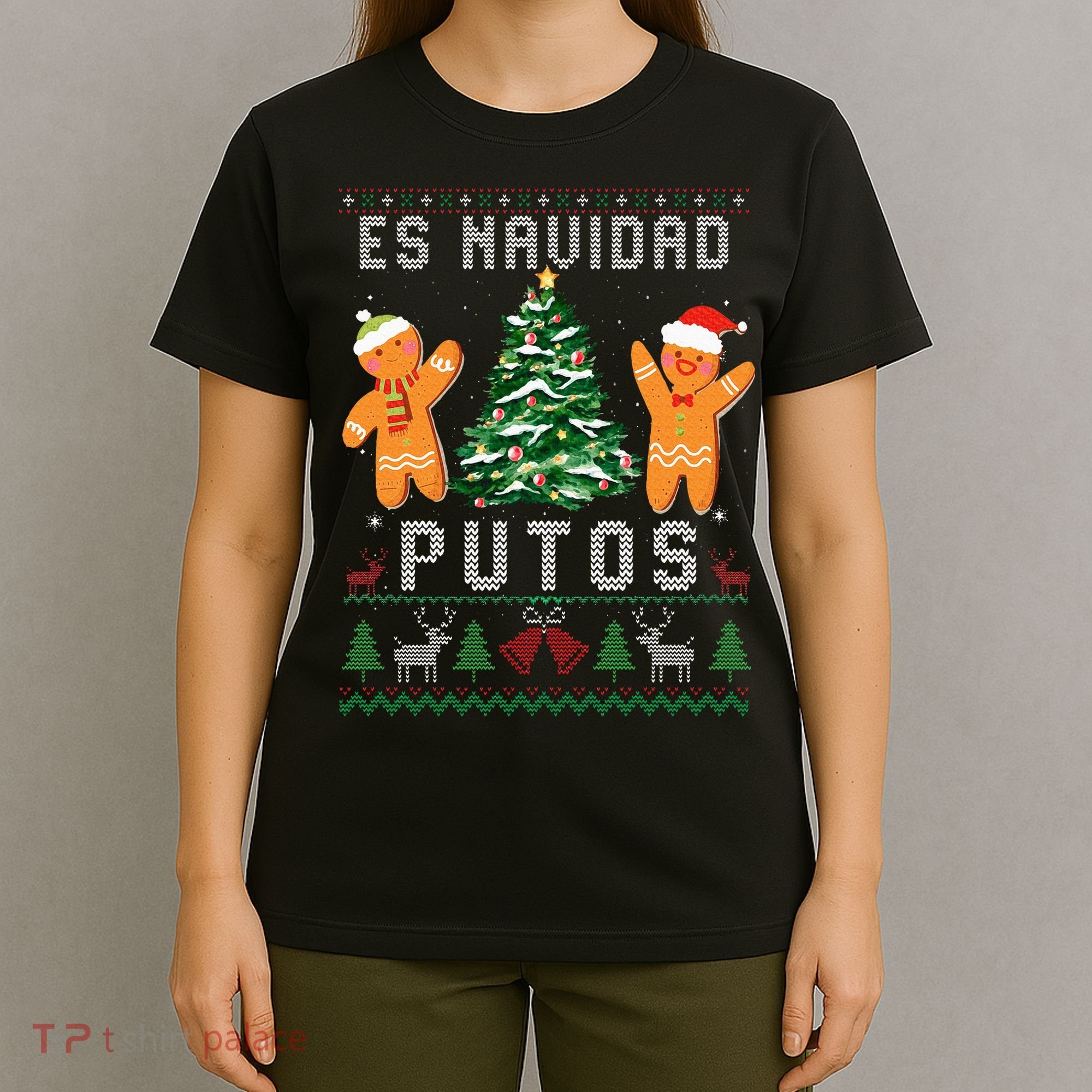 Es Navidad Putos Ugly Christmas Sweater Latino Feliz Navidad T-Shirt