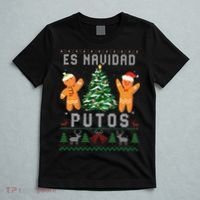 Es Navidad Putos Ugly Christmas Sweater Latino Feliz Navidad T-Shirt thumb 5