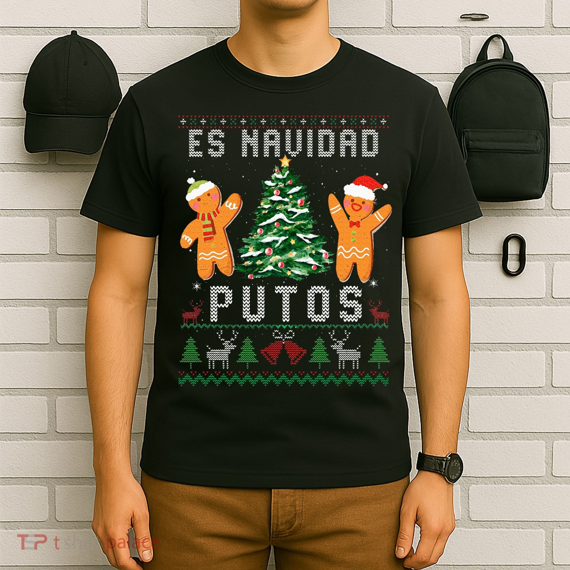 Es Navidad Putos Ugly Christmas Sweater Latino Feliz Navidad T-Shirt