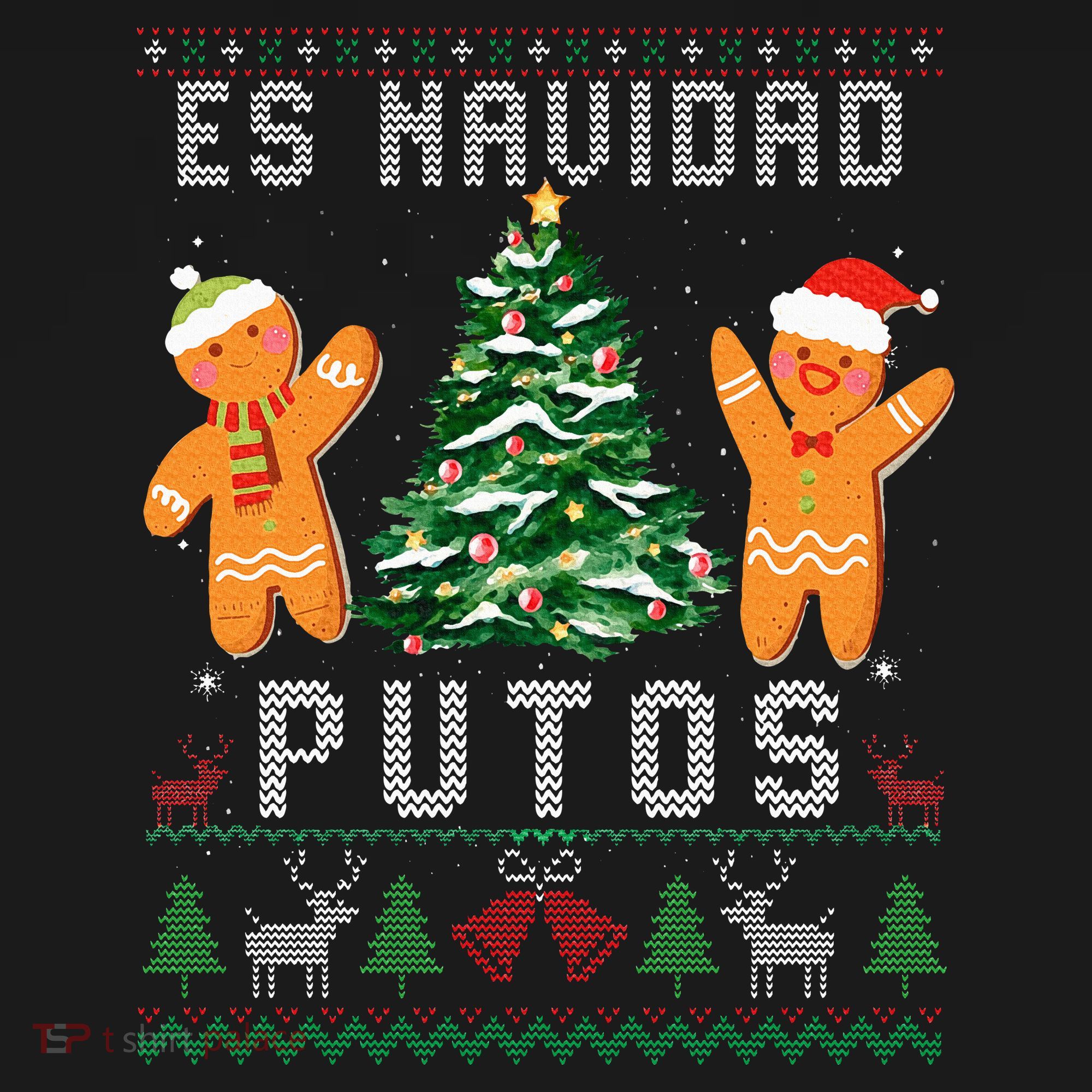 Es Navidad Putos Ugly Christmas Sweater Latino Feliz Navidad T-Shirt