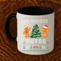 Es Navidad Putos Ugly Christmas Sweater Latino Feliz Navidad Coffee Mug thumb 2