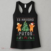 Es Navidad Putos Ugly Christmas Sweater Latino Feliz Navidad Women's Tank Top thumb 3