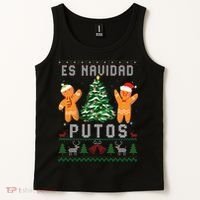 Es Navidad Putos Ugly Christmas Sweater Latino Feliz Navidad Tank Top thumb 2