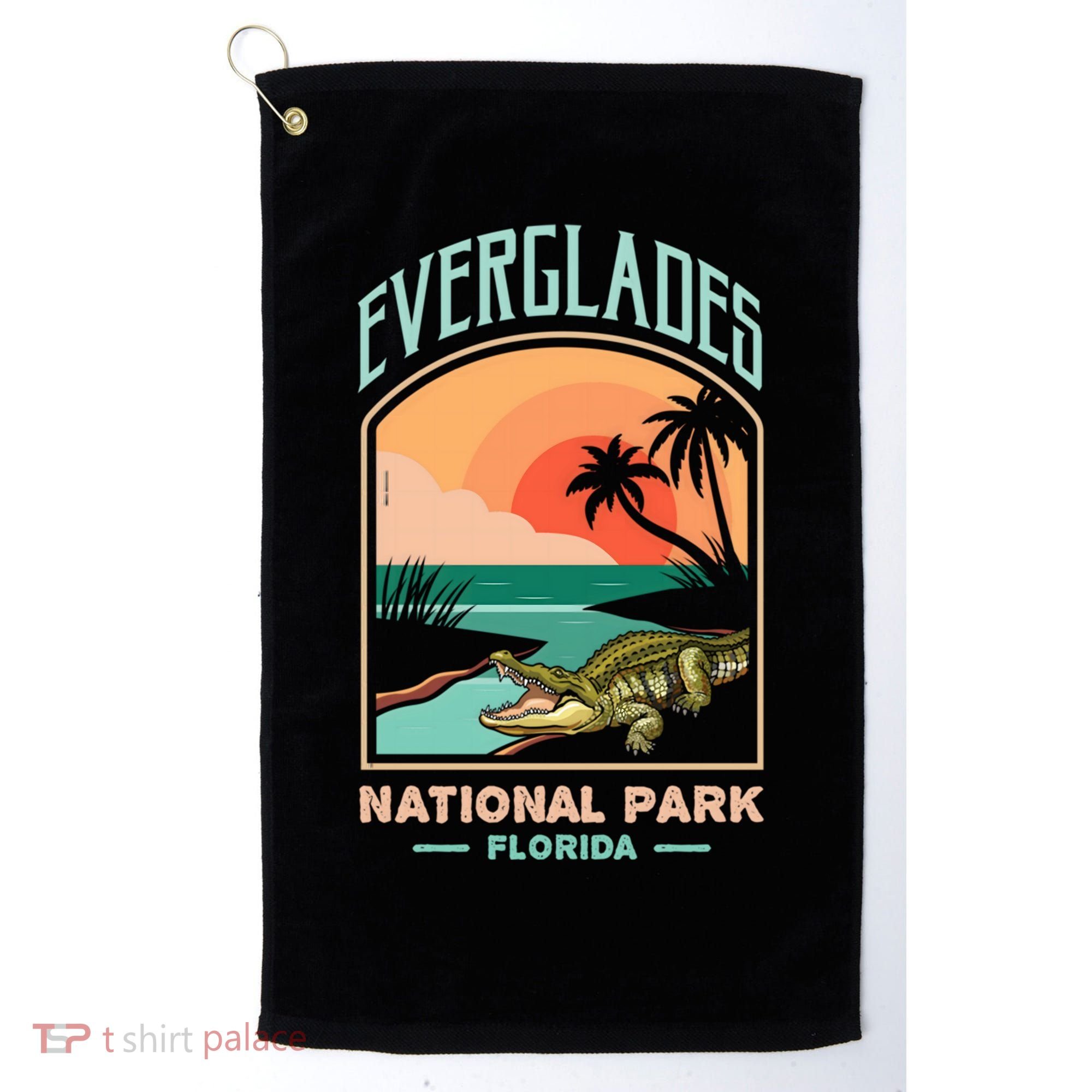 Everglades National Park Us Crocodile Florida Alligators Gift Golf Towel