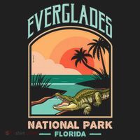 Everglades National Park Us Crocodile Florida Alligators Gift Golf Towel thumb 3