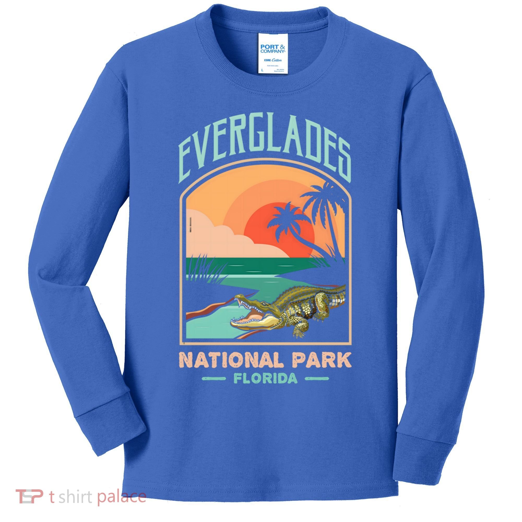Everglades National Park Us Crocodile Florida Alligators Gift Kids Long Sleeve Shirt