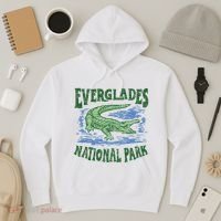 Everglades National Park Florida Retro Alligator Hoodie thumb 3