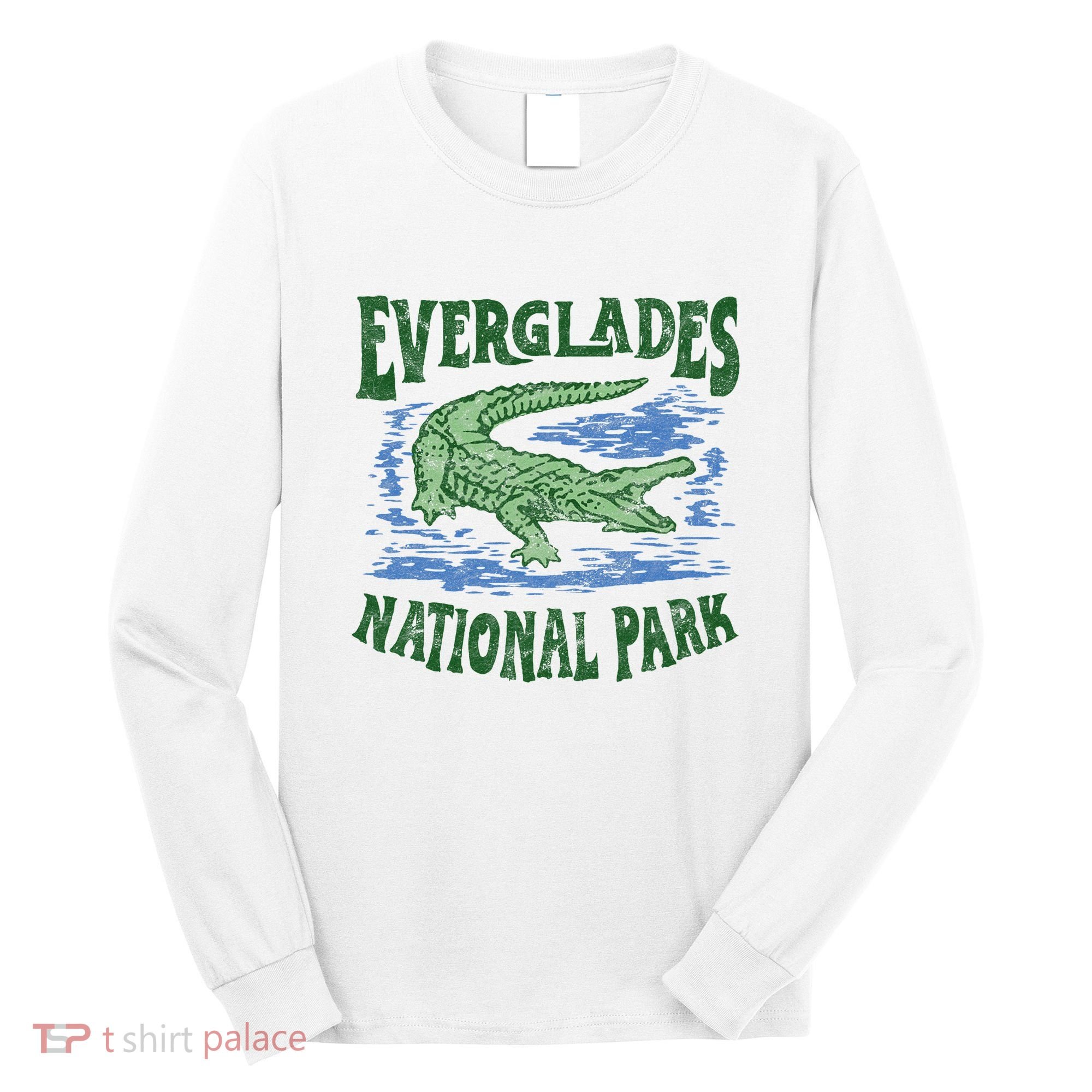 Everglades National Park Florida Retro Alligator Long Sleeve Shirt