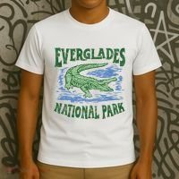 Everglades National Park Florida Retro Alligator T-Shirt thumb 3