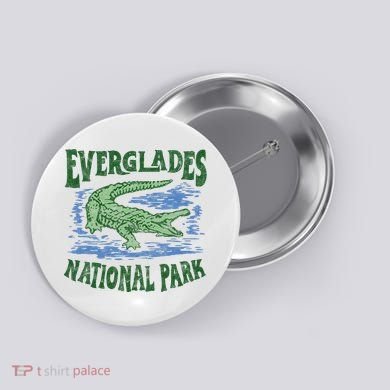 Everglades National Park Florida Retro Alligator Button