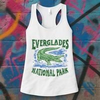 Everglades National Park Florida Retro Alligator Women's Tank Top thumb 3