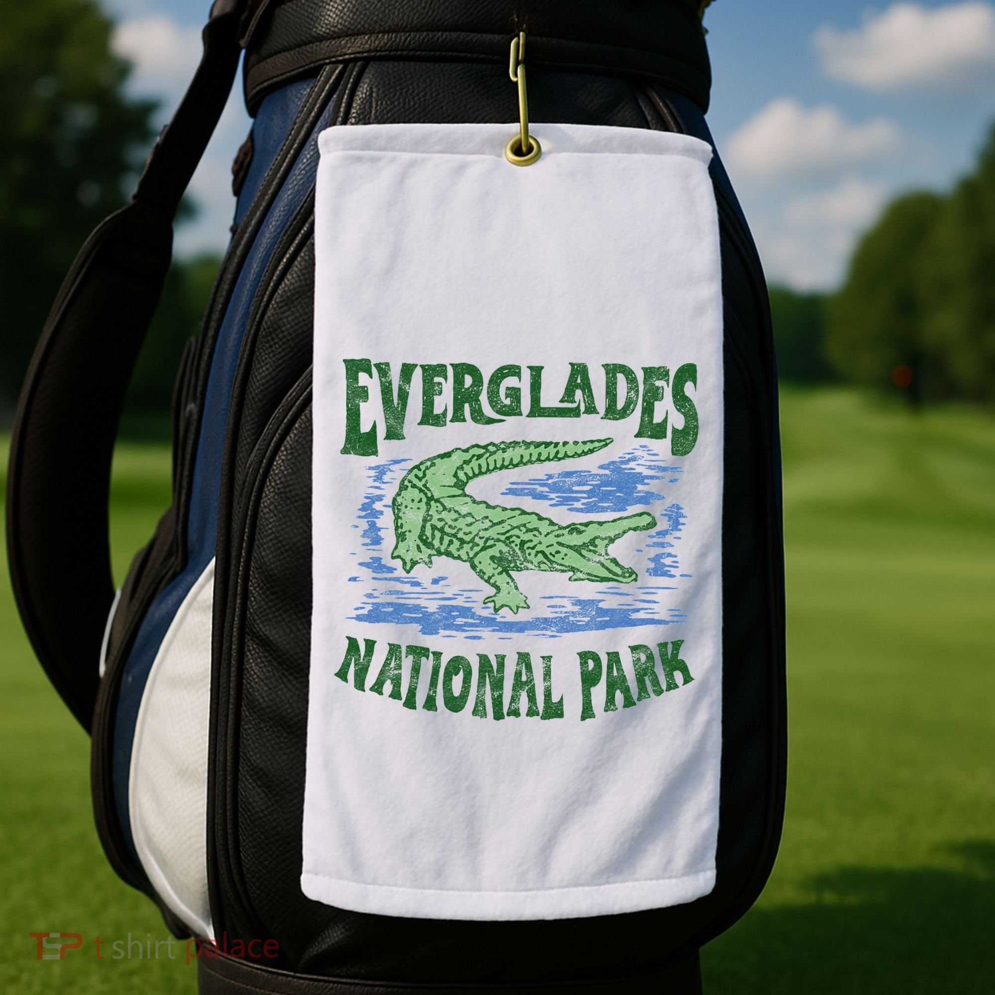 Everglades National Park Florida Retro Alligator Golf Towel