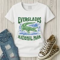 Everglades National Park Florida Retro Alligator Women's T-Shirt thumb 3
