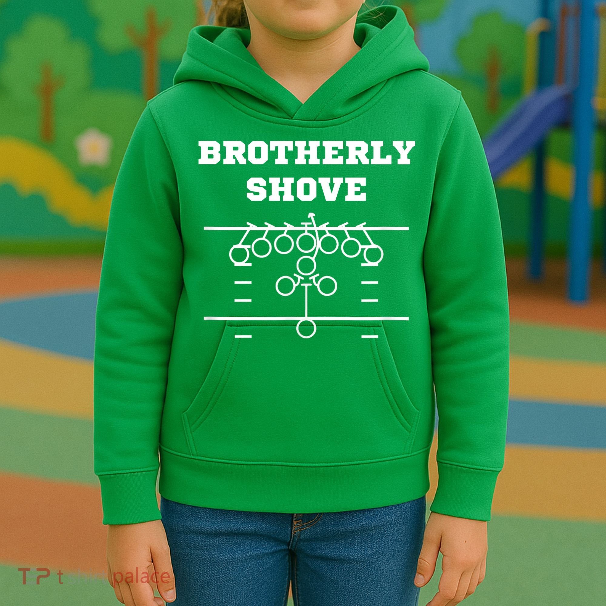 Eagles Nick Sirianni Brotherly Shove Kids Hoodie