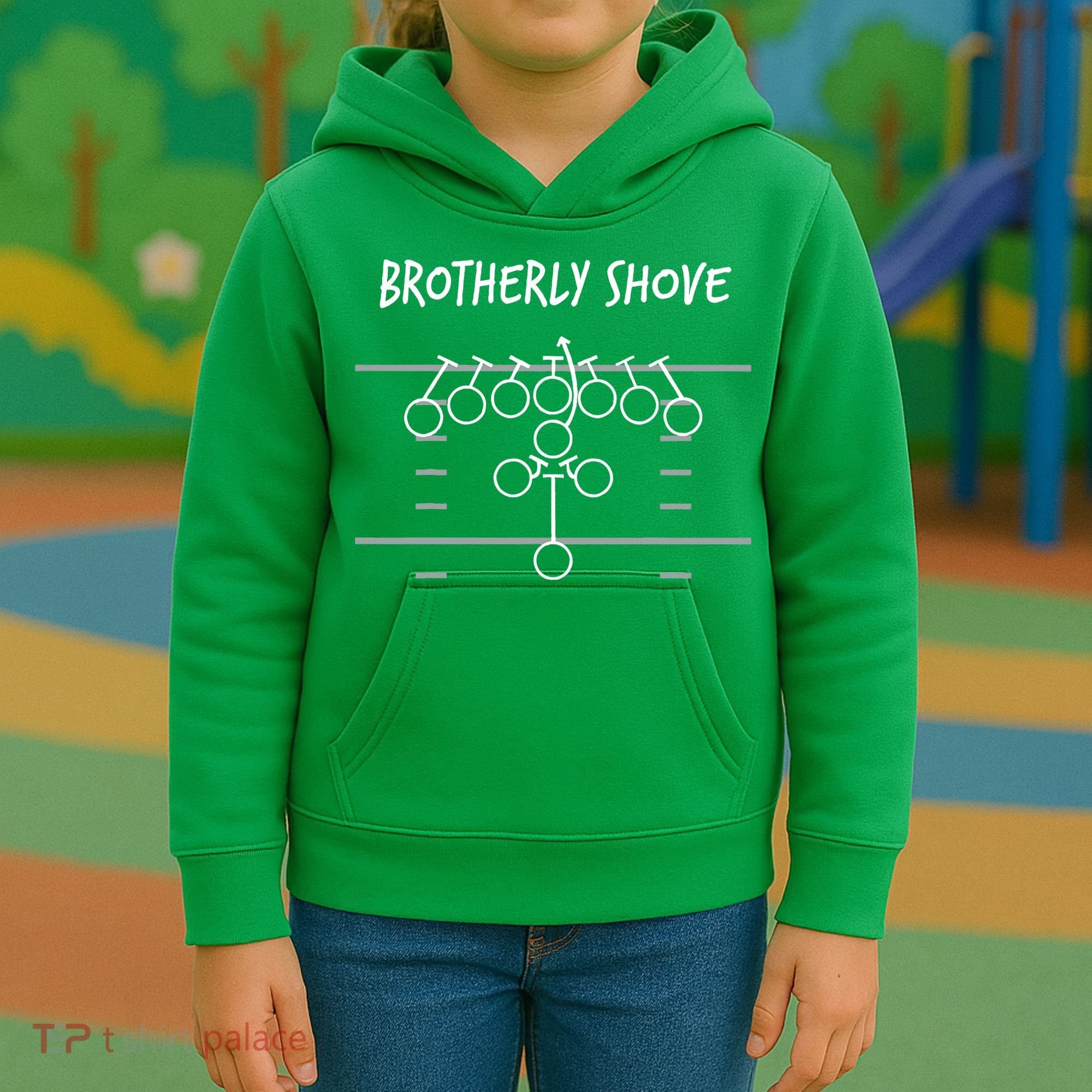 Eagles Nick Sirianni Brotherly Shove Kids Hoodie