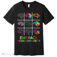 Embrace Neurodiversity Video Game Autism Awareness ASD Premium T-Shirt thumb 0
